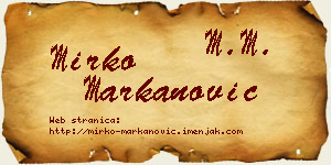 Mirko Markanović vizit kartica